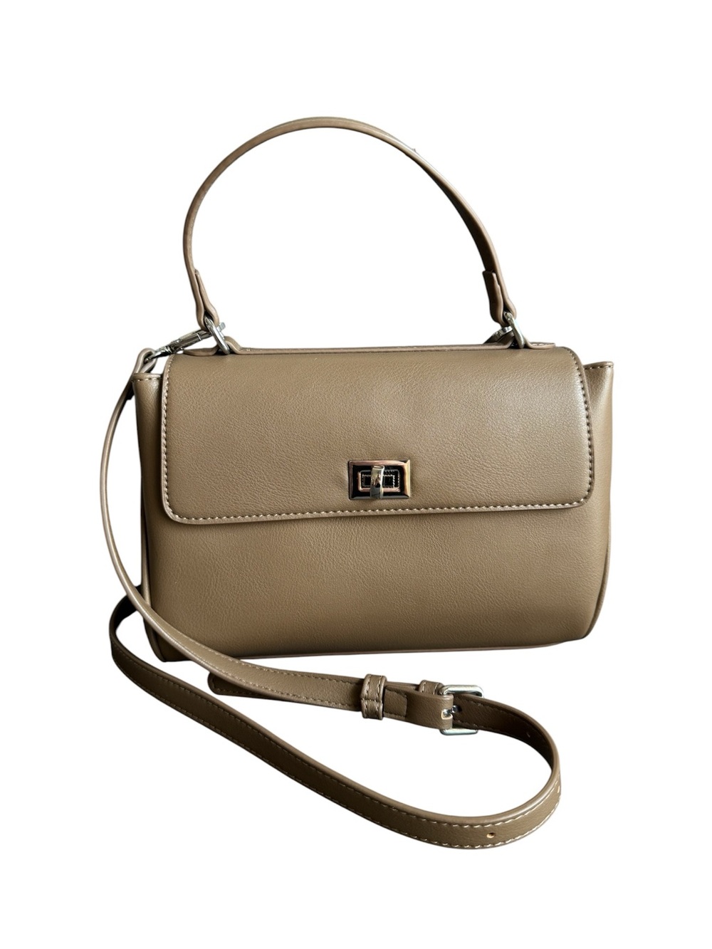 Walter Baker Madeline Bag Brown Vegan Leather Kelly Style Top Handle Purse